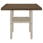 Sarasota Counter Height Table with Shelf Storage Nutmeg and Rustic Cream