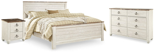 Willowton King Panel Bed with Dresser and Nightstand