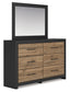 Vertani Queen Panel Bed with Mirrored Dresser and Chest