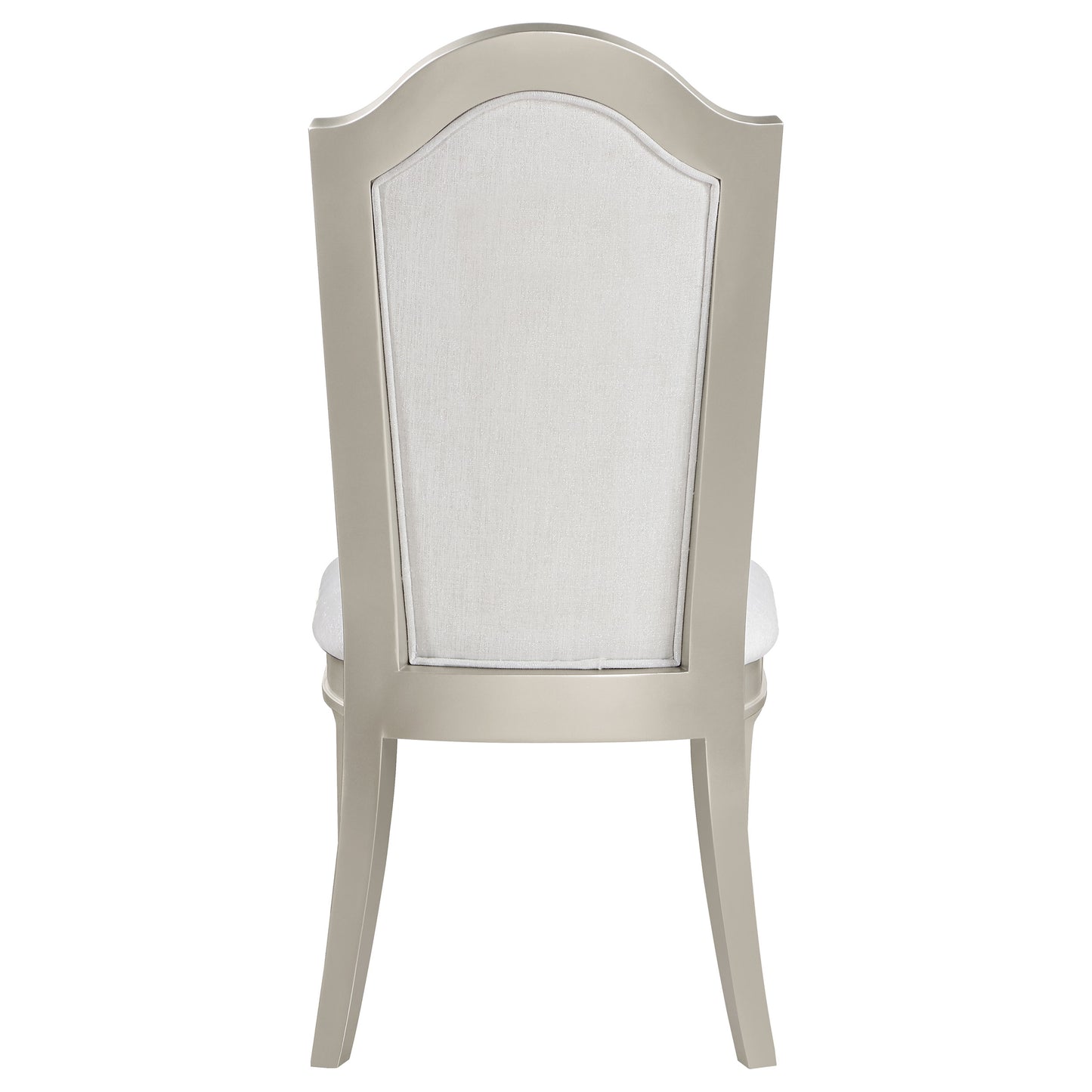 Evangeline Upholstered Dining Side Chair with Faux Diamond Trim Ivory and Silver Oak (Set of 2)