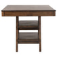 Dewey 2-drawer Counter Height Table with Open Shelves Walnut