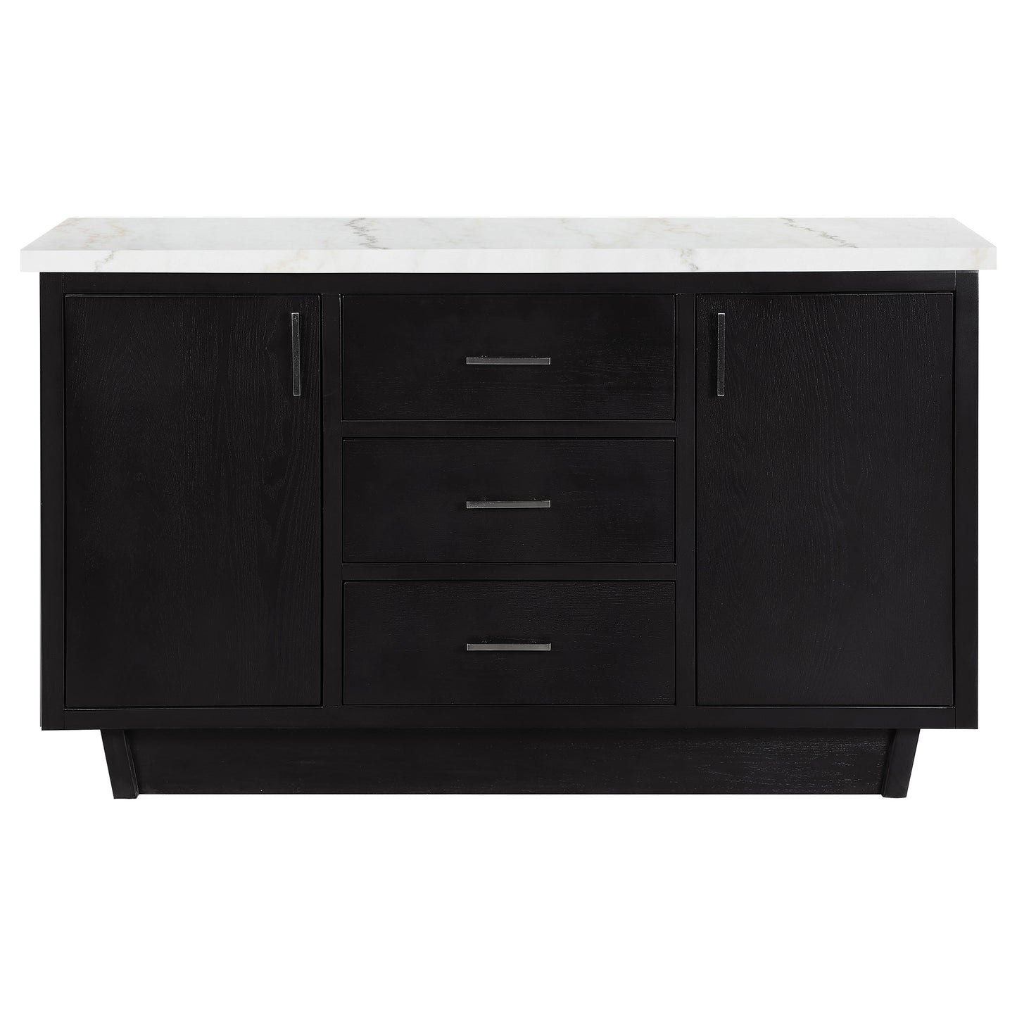 Sherry 3-drawer Marble Top Dining Sideboard Server White and Rustic Espresso
