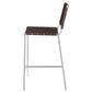Adelaide Upholstered Counter Height Stool with Open Back Brown and Chrome
