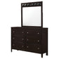 Carlton 6-drawer Rectangular Dresser with Mirror Cappuccino