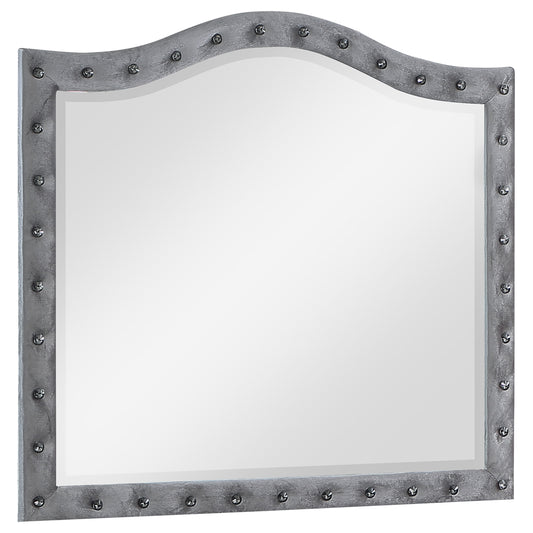 Deanna Upholstered Dresser Mirror Grey