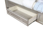 Evangeline Eastern King LED Storage Panel Bed Silver Oak