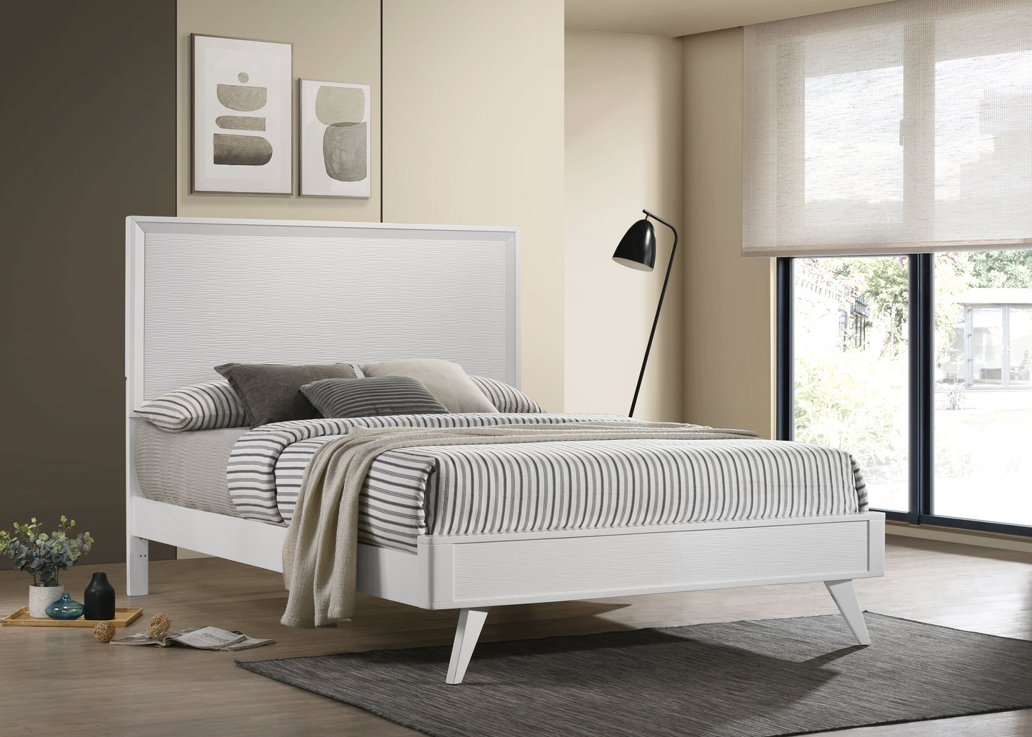 Janelle Wood Eastern King Panel Bed White