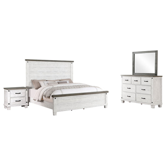 Lilith 4-piece Queen Bedroom Set Distressed White
