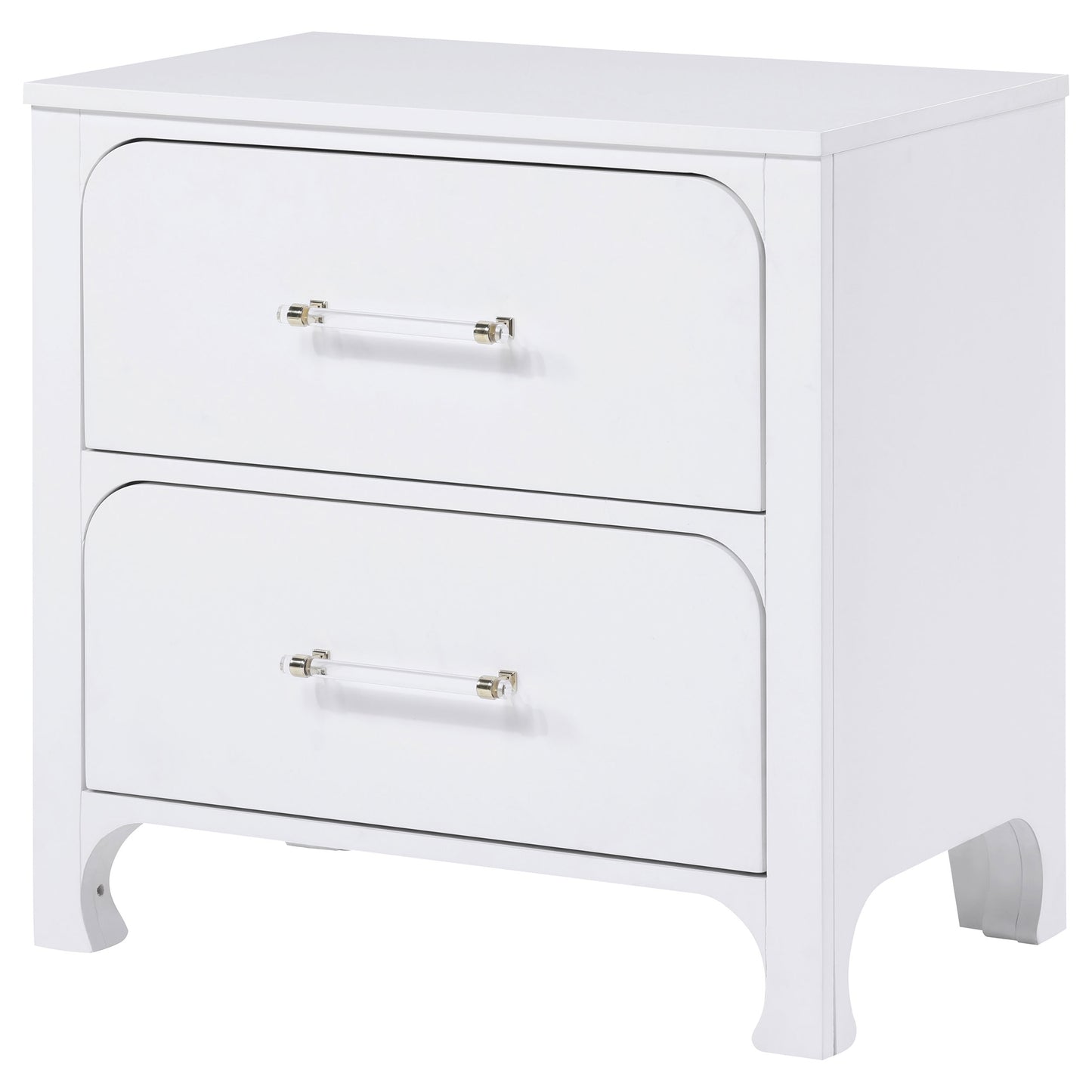 Anastasia 2-drawer Nightstand Bedside Table Pearl White