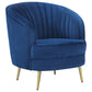 Sophia Upholstered Vertical Channel Tufted Chair Blue