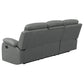 Nova 2-piece Upholstered Motion Reclining Sofa Set Dark Grey