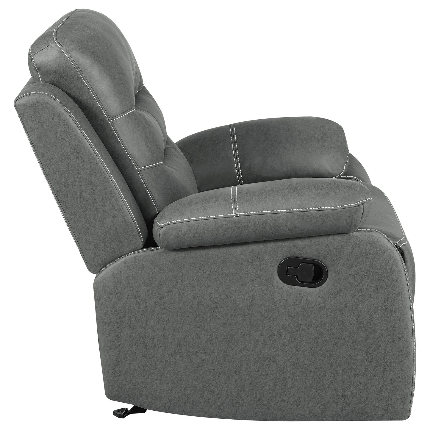 Nova 3-piece Upholstered Motion Reclining Sofa Set Dark Grey