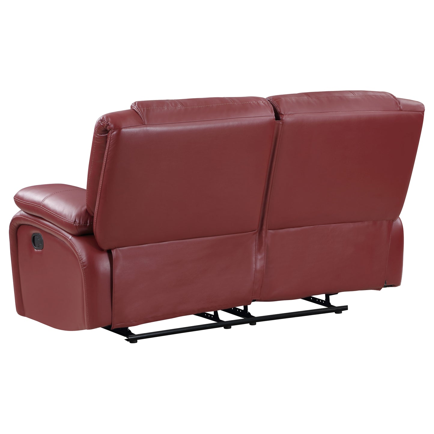 Camila 2-piece Upholstered Reclining Sofa Set Red Faux Leather