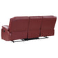Camila 3-piece Upholstered Reclining Sofa Set Red Faux Leather