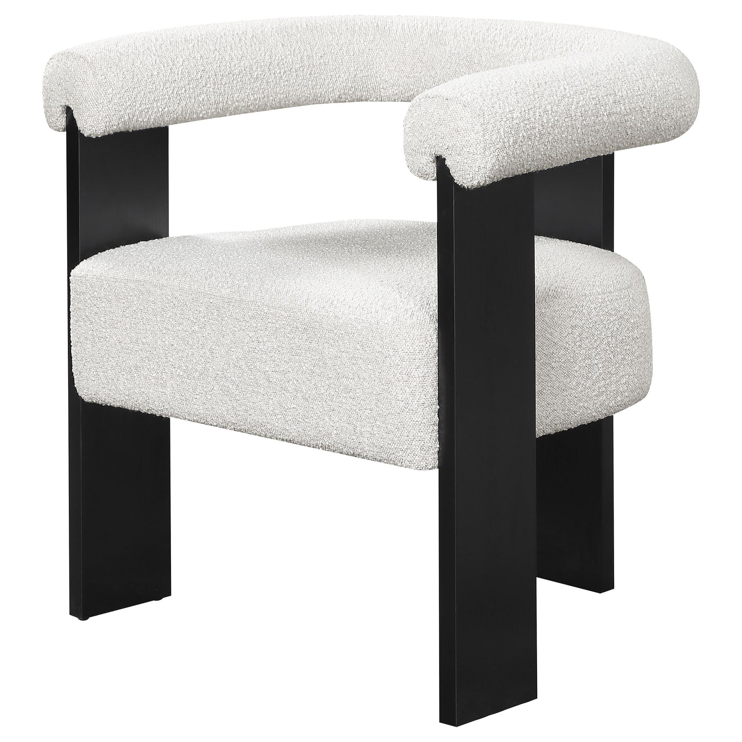 Ramona Boucle Upholstered Accent Side Chair Cream and Black