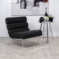 Serreta Boucle Upholstered Armless Accent Chair with Clear Acrylic Frame Black