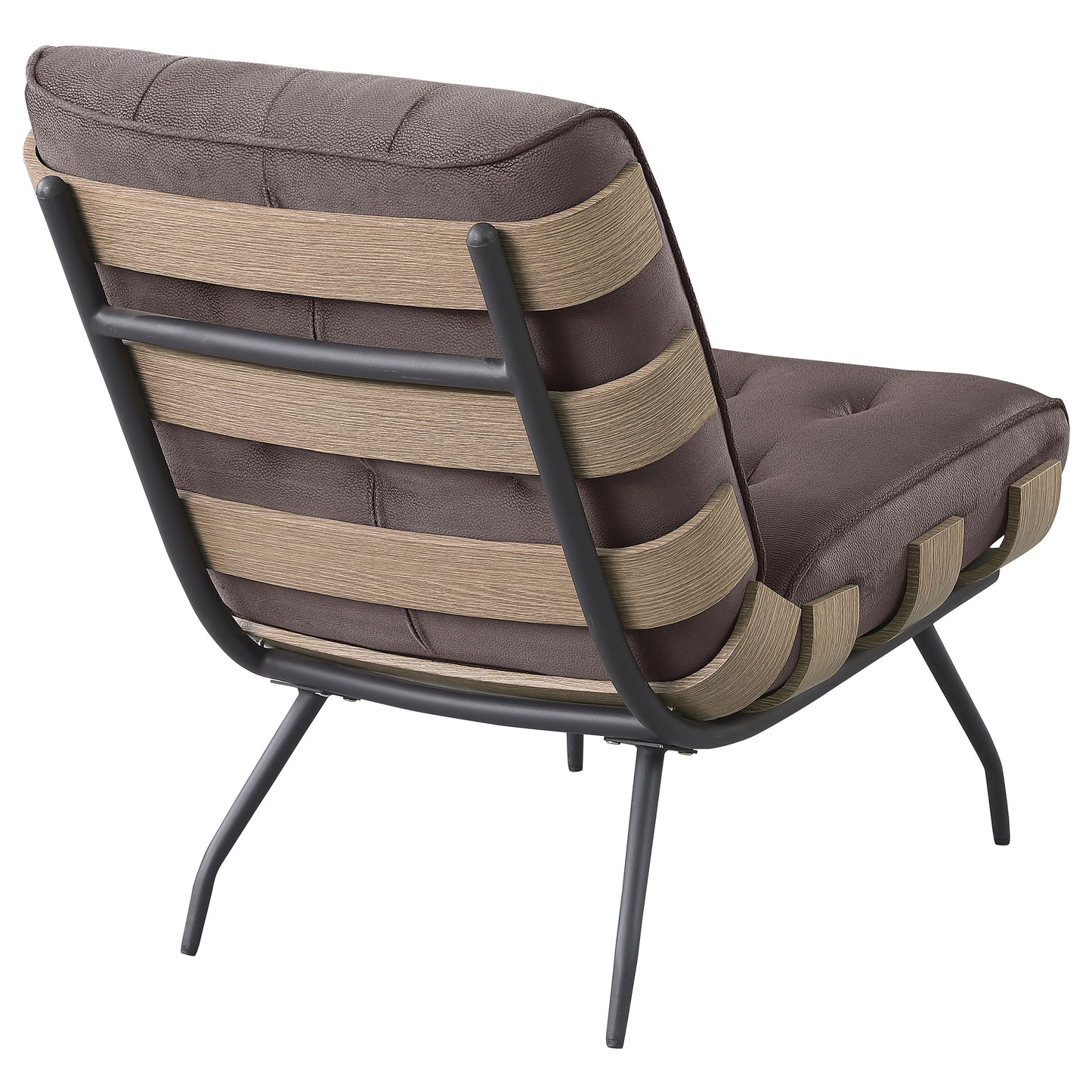Aloma Armless Tufted Accent Chair Dark Brown