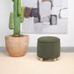 Valia Faux Sheepskin Upholstered Round Storage Ottoman Green